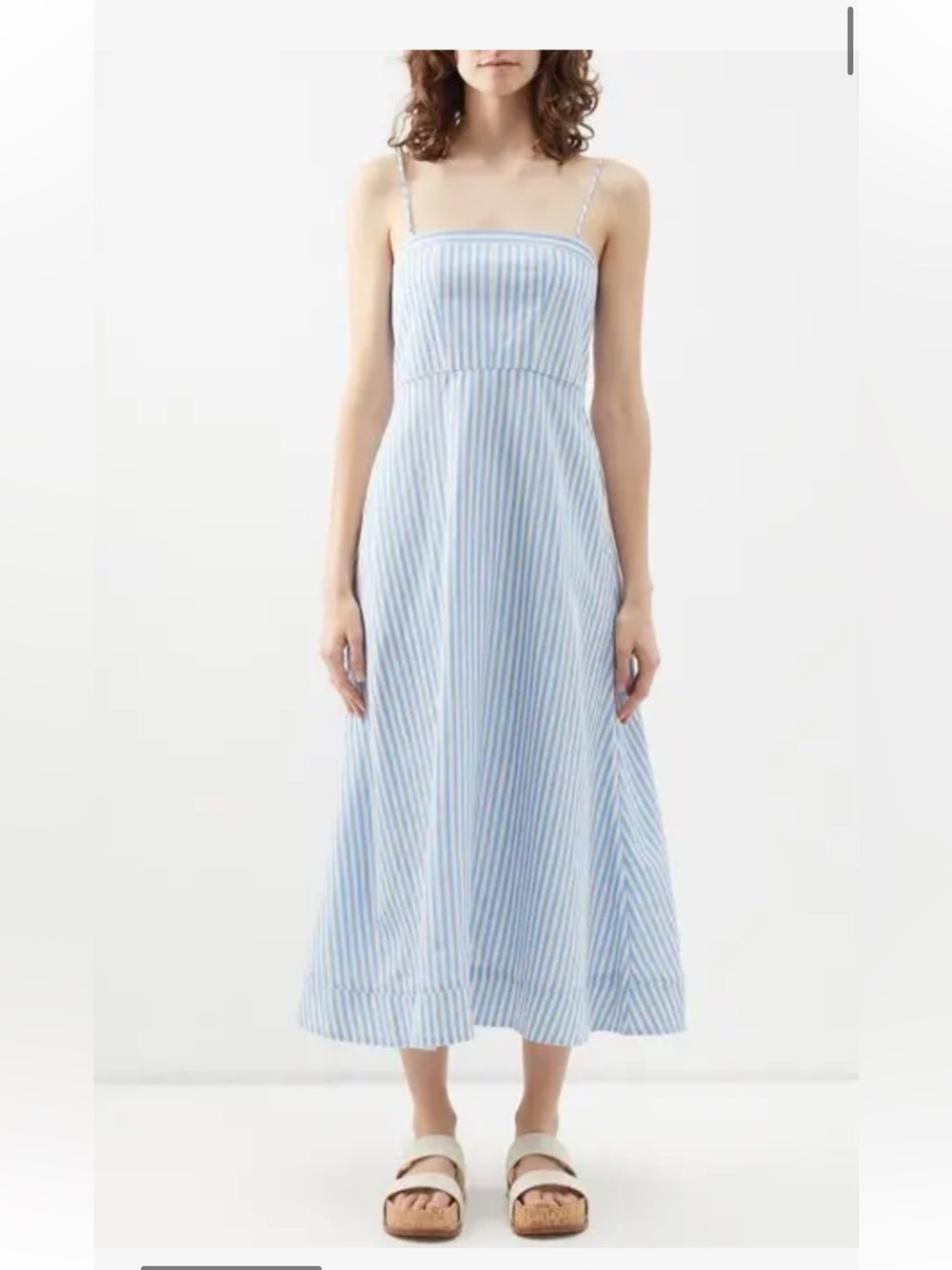 La Ligne Frannie striped tie back midi dress - Picture 3 of 9